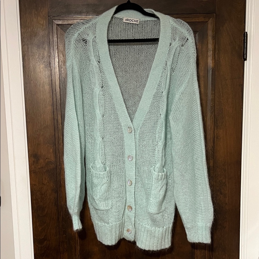 ST. ROCHE Whisper Cardigan, Wool Mohair Blend, Sz M